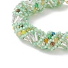 TOHO Japanese Seed & Lampwork Beaded Bracelet with Brass Magnetic Clasps BJEW-MZ00036-02-3