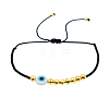 MIYUKI Glass Seed & Evil Eye Braided Bead Bracelet for Women BJEW-A22-12-29-A-1