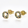 (Jewelry Parties Factory Sale)Brass Micro Pave Cubic Zirconia Ear Studs EJEW-S201-42Q-2
