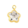 Real 18K Gold Plated Rack Plating Brass Micro Pave Cubic Zirconia Pendants Charms KK-S396-05F-1