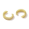 Brass Micro Pave Clear Cubic Zirconia Cuff Earrings for Women EJEW-I305-09G-2