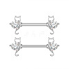 304 Stainless Steel Pave Cubic Zirconia Nipple Rings WGDEAF5-01-1