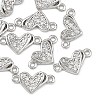SHEGRACE Brass Micro Pave Clear Cubic Zirconia Connector Charms XGRQ3P860-597P-1