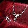 Shining Brass Rhinestone Wedding Bride Jewelry Sets SJEW-BB15872-7