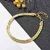 304 Stainless Steel Snake Link Chain Bracelets for Women LS-BJEW-F488-22G-1