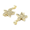 Flower Brass Micro Pave Cubic Zirconia Pendants KK-E102-10G-2