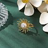 Round Natural Pearl Adjustable Rings RJEW-P113-07G-4