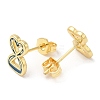 Rack Plating Brass Infinity Heart Stud Earrings with Enamel EJEW-K247-04G-2