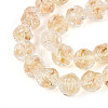 Handmade Gold Foil Glass Beads Strands FOIL-N029-04A-3