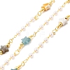 Natural Mixed Gemstone Star & Glass Pearl Beaded Chains CHC-C025-03G-1