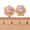 Brass Micro Pave Pink Cubic Zirconia Beads CU-CBAEC99-32G-02-3