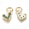 Brass Micro Pave Cubic Zirconia Charms ZIRC-F111-08G-05-2