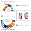 8pcs 2 styles Natural Mixed Stone Brass Big Pendants FIND-DC0002-51-4
