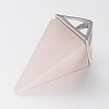 Natural Rose Quartz Point Pendulum Pendants G-E301-06P-2