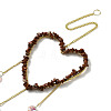 Heart Natural Red Jasper Chips Hanging Ornaments HJEW-G024-01F-3