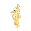 Brass Micro Pave Black Cubic Zirconia Sea Animals Connector Charms KK-C121-03G-1