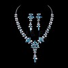 Flower Brass Rhinestone Pendant Necklaces & Stud Dangle Earrings FS-WG58BAB-08-1