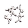 Platinum Plated Alloy Letter Pendants PALLOY-J718-01P-X-2