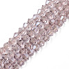 Electroplate Transparent Glass Beads Strands LS-EGLA-Q026-016F-1