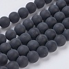 Black Agate Gemstone Beads Strands G-G447-4A-1