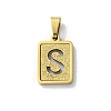 304 Stainless Steel Alphabet Pendants STAS-S152-01G-S-1