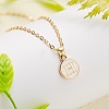 Alloy White Enamel Flat Round with Letter Pendant Necklaces FS-WG63565-08-2