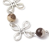 Alloy Natural Mixed Gemstone Link Bracelets for Women BJEW-JB11684-5
