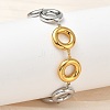 Two Tone 304 Stainless Steel Dual-Tone Orbit Chain Bracelets for Women BJEW-A169-14GP-3