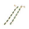 Cubic Zirconia Rectangle Dangle Stud Earrings EJEW-P206-03G-01-2