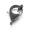 Brass Micro Pave Cubic Zirconia Lobster Claw Clasps ZIRC-F109-07B-1