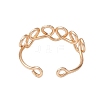 Heart Copper Wire Wrapped Open Cuff Ring for Women RJEW-TA00128-4