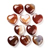 Natural Red Agate Heart Palm Stones G-M436-01-1