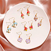 Cheriswelry 44Pcs 11 Style Light Gold Alloy Enamel Pendants ENAM-CW0001-14-14