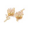 Brass Micro Pave Clear Cubic Zirconia Pendants X-KK-E068-VC300-3