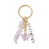 Alloy Acrylic Enamel with Natural Amethyst Keychain KEYC-JKC00805-04-1