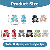 8Pcs 8 Styles Rhinestone Clay Pave Beads RB-HS0001-01-2
