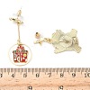 Christmas Alloy Enamel Dangle Stud Earrings EJEW-F399-04B-G-2