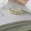 Hollow Out Leaf Brass Micro Pave Clear Cubic Zirconia Finger Rings FS-WGFDF8C-01-1