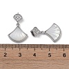 Brass & Shell & Clear Cubic Zirconia Pendants KK-G497-17P-3