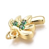Brass Micro Pave Green Cubic Zirconia Charms LS-ZIRC-O035-14G-3