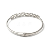 Rack Plating Brass Micro Pave Clear Cubic Zirconia Hollow Multi Heart Hinged Bangles BJEW-H616-03P-3