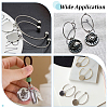 5Pcs 925 Sterling Silver Textured Flat Round Charms with Jump Rings STER-BC0003-98S-5