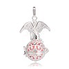 Silver Color Plated Brass Hollow Round Cage Pendants LS-KK-J248-03S-2