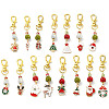 15Pcs 15 Style Christmas Alloy Enamel Pendant Decorations HJEW-JM02205-1