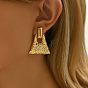 Stylish Textured Trapezoid 201 Stainless Steel Stud Earrings KV0782-4