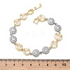Brass Micro Pave Clear Cubic Zirconia Link Chain Bracelets for Women BJEW-C156-06B-PG-5