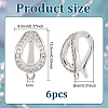 BENECREAT 6Pcs Brass Micro Pave Clear Cubic Zirconia Twister Clasp FIND-BC0004-02-2