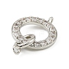 Brass Micro Pave Clear Cubic Zirconia Ring Connector Charms KK-H527-25P-2