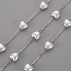 Handmade ABS Plastic Imitation Pearl Beaded Chains STAS-T052-39P-1