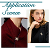 6Pcs Star Alloy Rhinestone Lapel Pins for Backpack Clothes JEWB-DC0001-39KCG-6
